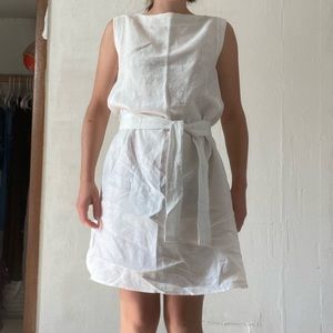 Handmade White Linen Dress
